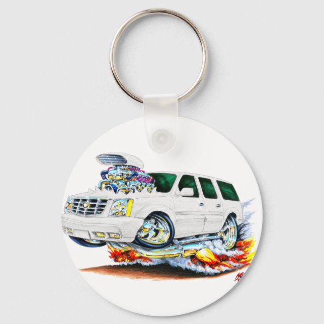 Cadillac Escalade White Truck Keychain (Front)