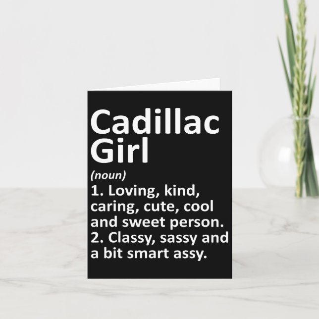 Cadillac Girl Mi Michigan Funny City Home Roots Gi Card (Front)