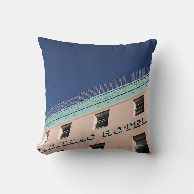 CADILLAC HOTEL BUILDING THROW PILLOW (Front)
