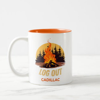 Cadillac Michigan Campfire Two-Tone Coffee Mug