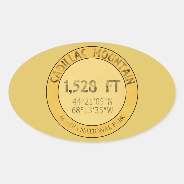 Cadillac Mountain Oval Sticker (Front)