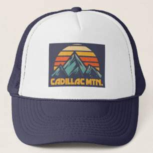 Cadillac Mountain Retro Turquoise Trucker Hat