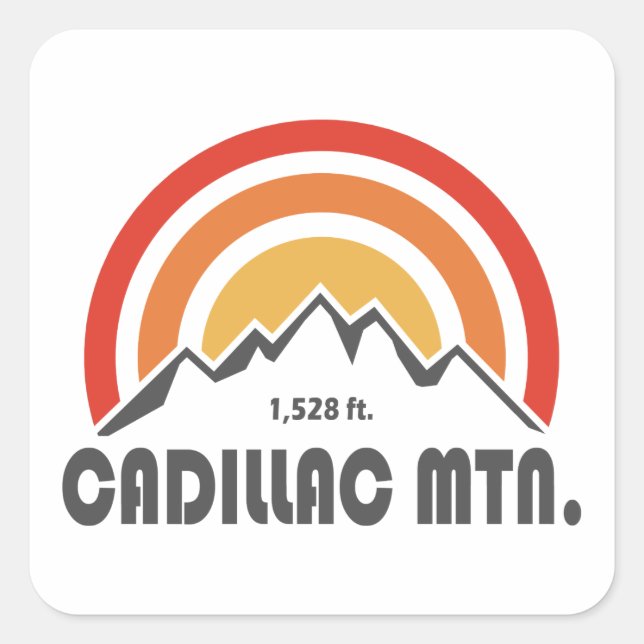 Cadillac Mountain Square Sticker (Front)