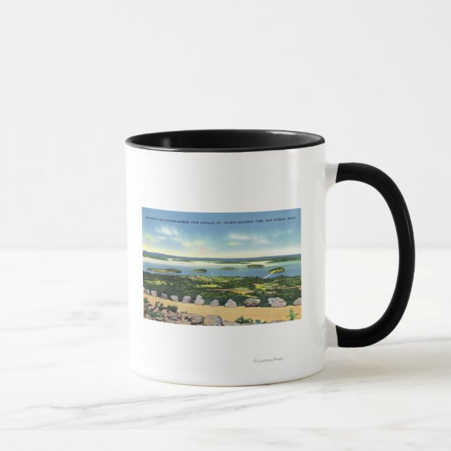 Cadillac Mt Summit View of Bar Harbor 2 Mug (Right)
