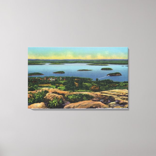 Cadillac Mt Summit View of Bar Harbor Canvas Print (Front)