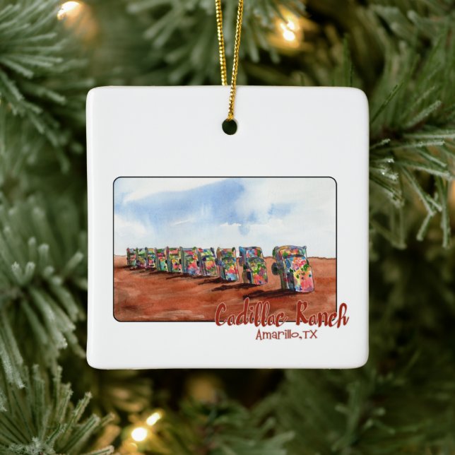 Cadillac Ranch, Amarillo, Texas Christmas Ornament (Tree)