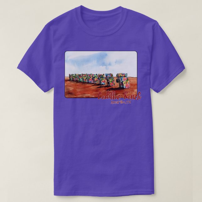 Cadillac Ranch Amarillo Texas T-Shirt (Design Front)