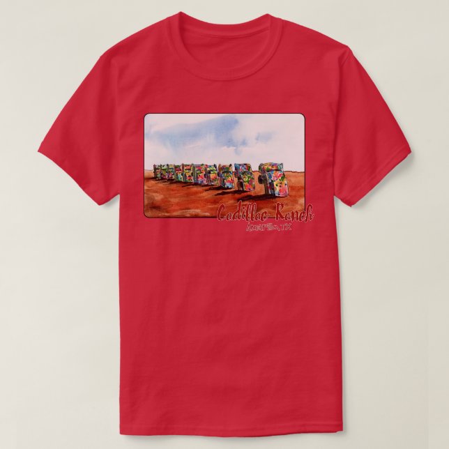 Cadillac Ranch Amarillo Texas T-Shirt (Design Front)