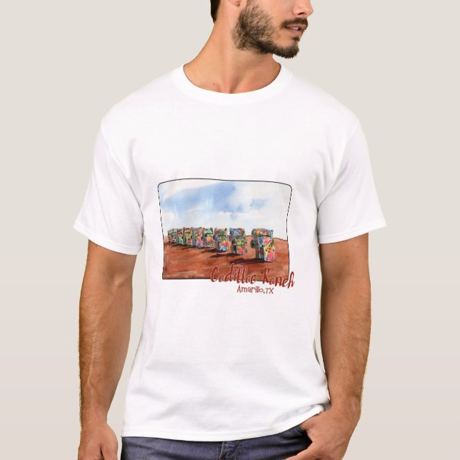 Cadillac Ranch, Amarillo, Texas T-Shirt (Front)