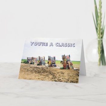 Cadillac Ranch Card by zortmeister at Zazzle
