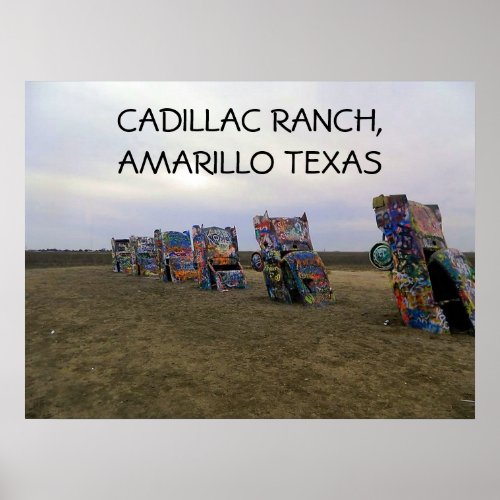 Cadillac Ranch Graffite Poster