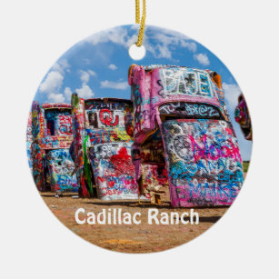 Cadillac Ranch, Texas, 2 sided ornament