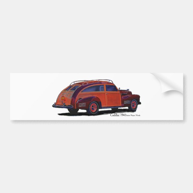 Cadillac station Wagon Bumper Sticker (Front)