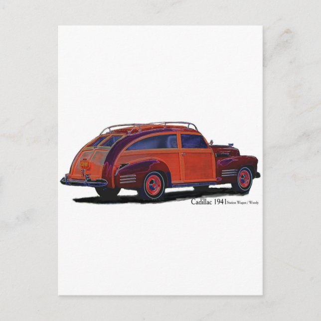 Cadillac station Wagon Postcard (Front)