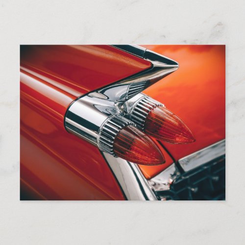 Cadillac Tail Fin and Taillights Postcard