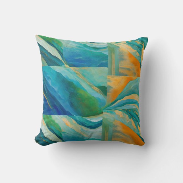 “Cádiz” A Colourful Tiled Effect Throw Pillow (Front)