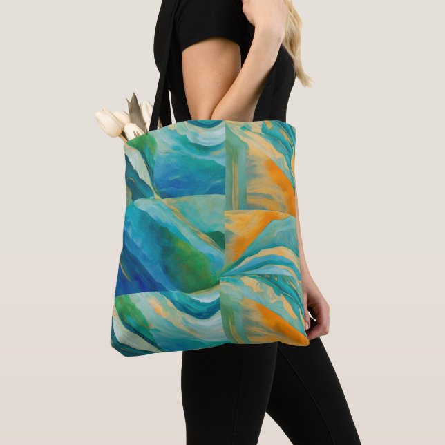 “Cádiz” A Colourful Tiled Effect Tote Bag (Close Up)