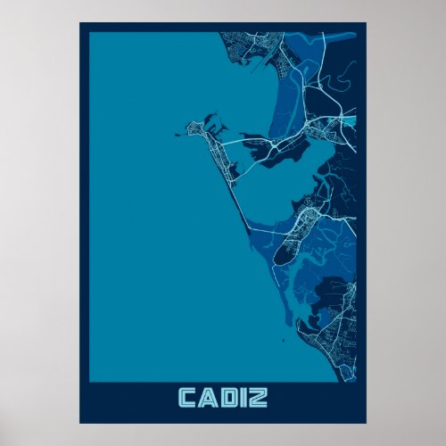 Cadiz _ Spain Peace City Map Poster