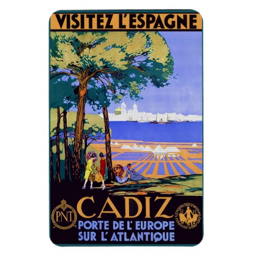 Cadiz Spain Vintage Travel Poster Magnet