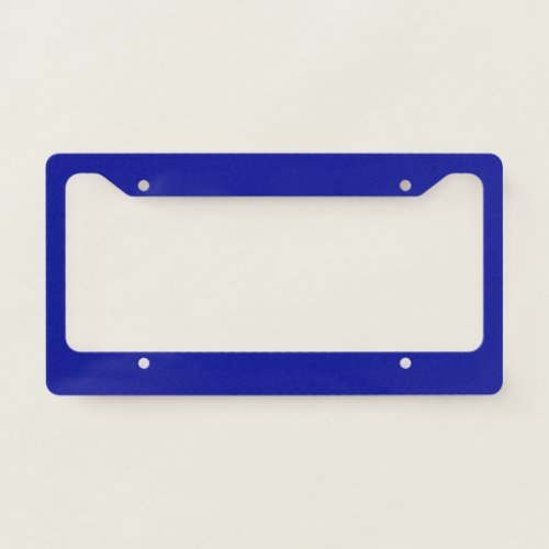 Cadmium Blue Solid Color License Plate Frame