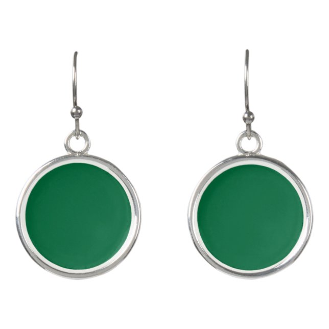 Cadmium green (solid color)  earrings (Front)