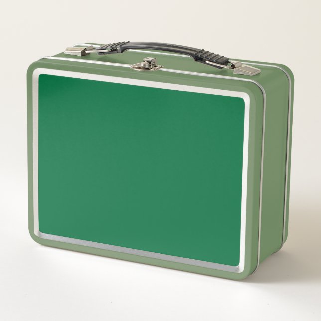 Cadmium green (solid color)  metal lunch box (Front)