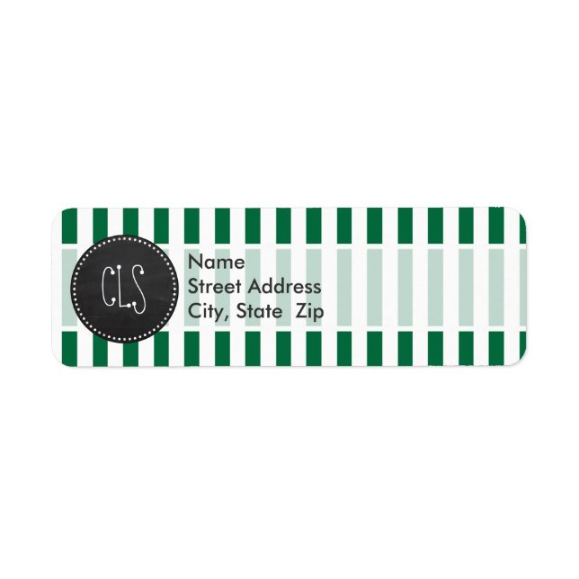 Cadmium Green Stripes; Retro Chalkboard Label (Front)