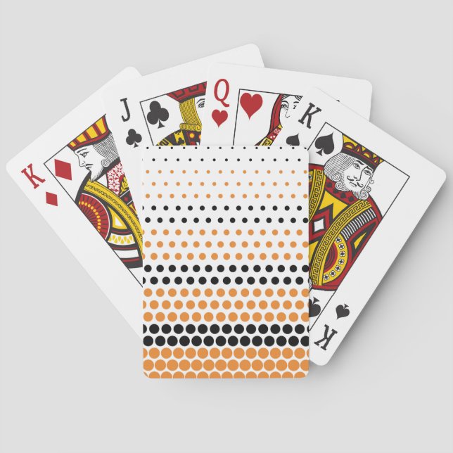 Cadmium Orange and Black Polka Dot Poker Cards (Back)