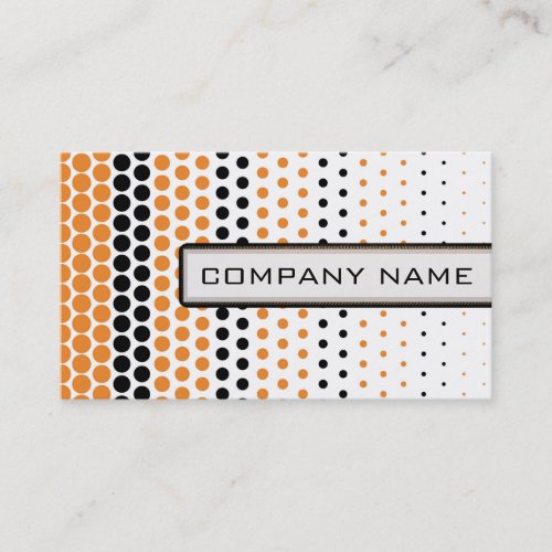 Cadmium Orange and Black Polka Dot Professional Business Card