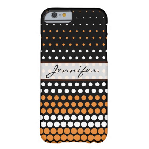 Cadmium Orange and White Polka Dot Barely There iPhone 6 Case