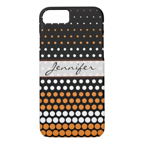 Cadmium Orange and White Polka Dot iPhone 87 Case