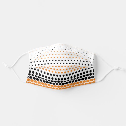 Cadmium Orange Black Polka Dot Modern Pattern Adult Cloth Face Mask