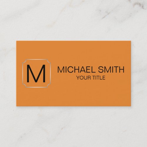 Cadmium orange color background business card