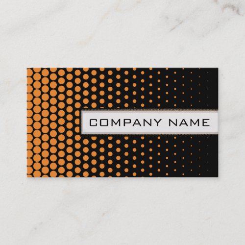 Cadmium Orange Polka Dot Elegant Modern Black Business Card