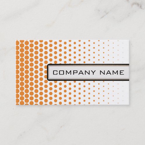 Cadmium Orange Polka Dot Elegant Modern White Business Card