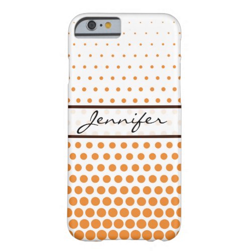 Cadmium Orange Polka Dot Elegant Modern White Barely There iPhone 6 Case