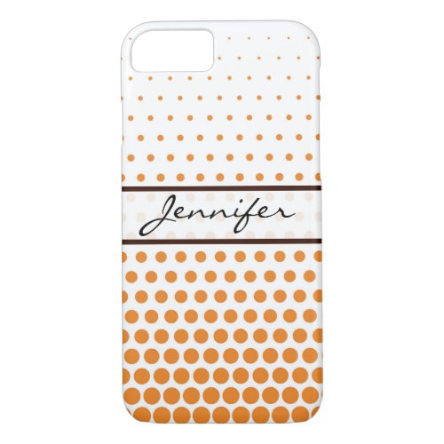 Cadmium Orange Polka Dot Elegant Modern White iPhone 87 Case