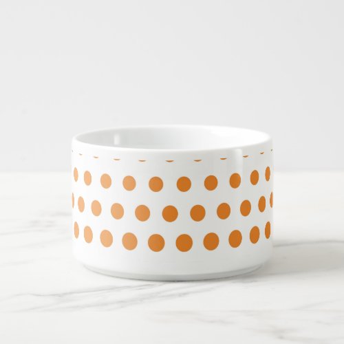 Cadmium Orange Polka Dot Modern White Bowl