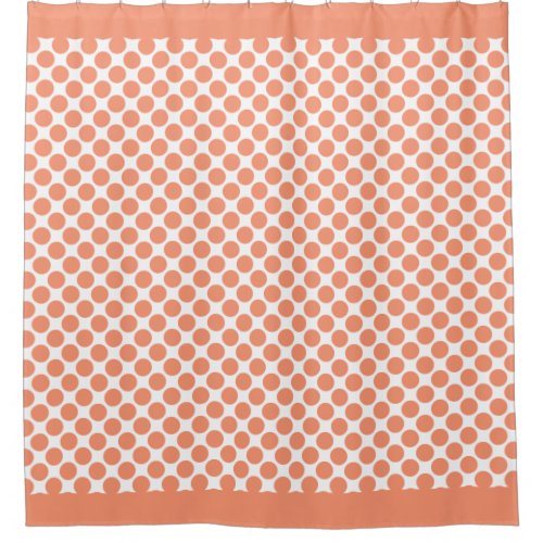 Cadmium Orange Polka Dots Shower Curtain