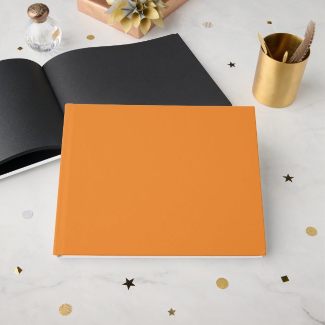 Cadmium orange (solid color)  guest book (Front Open)