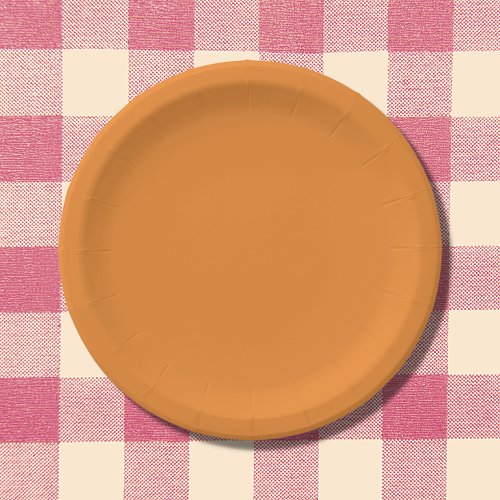 Cadmium Orange Solid Color Paper Plates