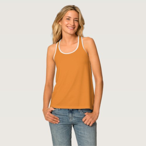 Cadmium Orange Solid Color Tank Top