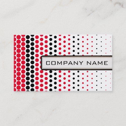 Cadmium Red and Black Polka Dot Professional Business Card