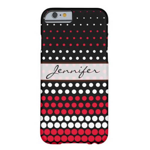 Cadmium Red and White Polka Dot Barely There iPhone 6 Case
