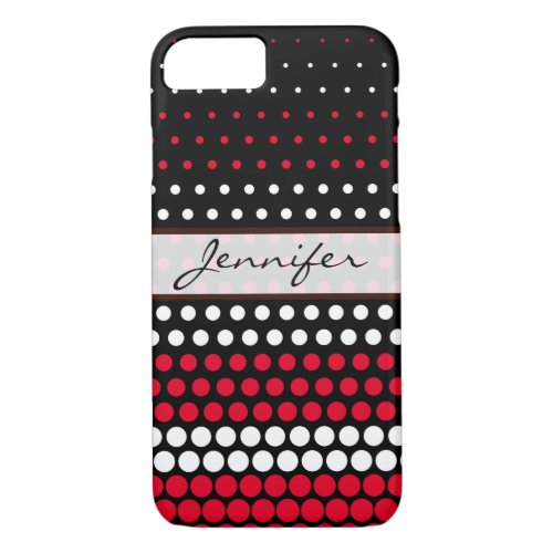 Cadmium Red and White Polka Dot iPhone 87 Case