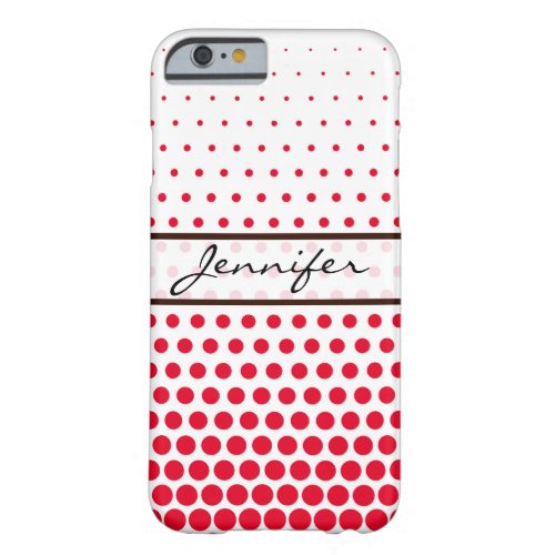 Cadmium Red Polka Dot Elegant Modern White Barely There iPhone 6 Case