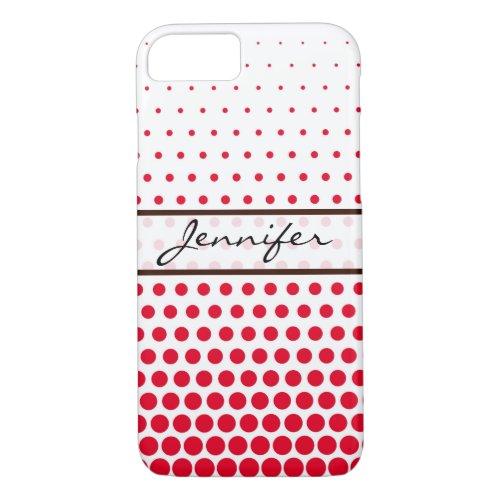 Cadmium Red Polka Dot Elegant Modern White iPhone 87 Case