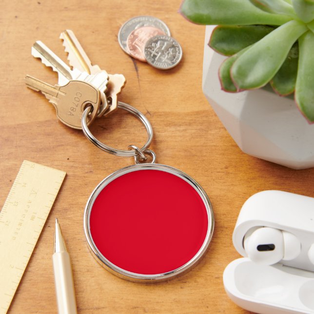 Cadmium Red Solid Color Keychain (Desk)
