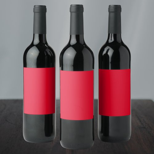 Cadmium Red Solid Color Wine Label