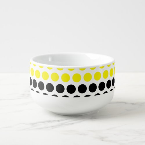 Cadmium Yellow and Black Polka Dot Soup Mug